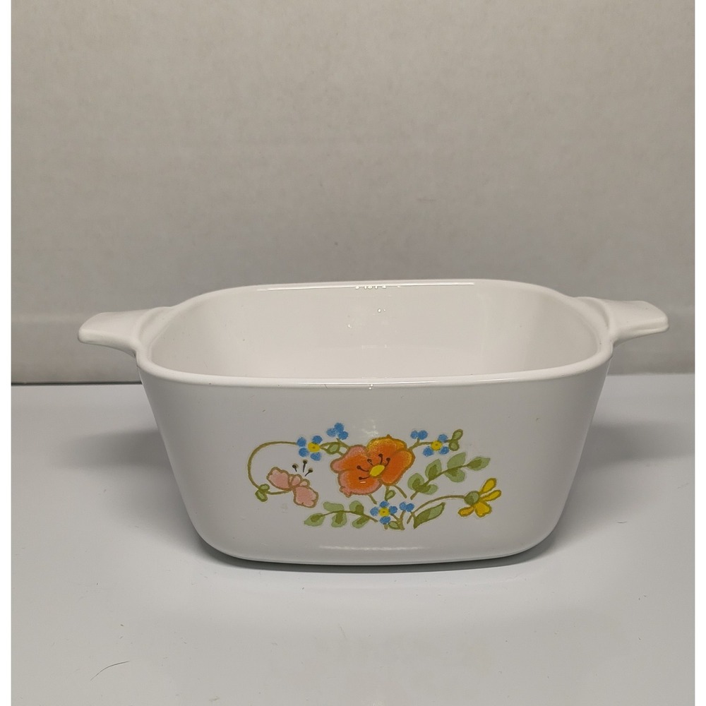 Vintage Corning Ware Wildflower P-43-B Petite Casserole Dish 2 ¾ Cup 5"‎ Square